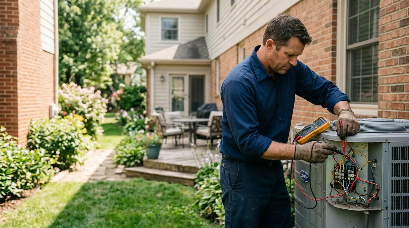 HVAC technician working near Collins Center, NY